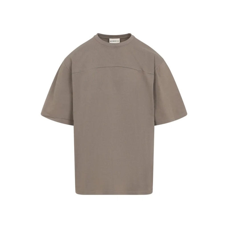 Mordecai T-shirt Taupe T-Shirt With Sporty Stripes Brown