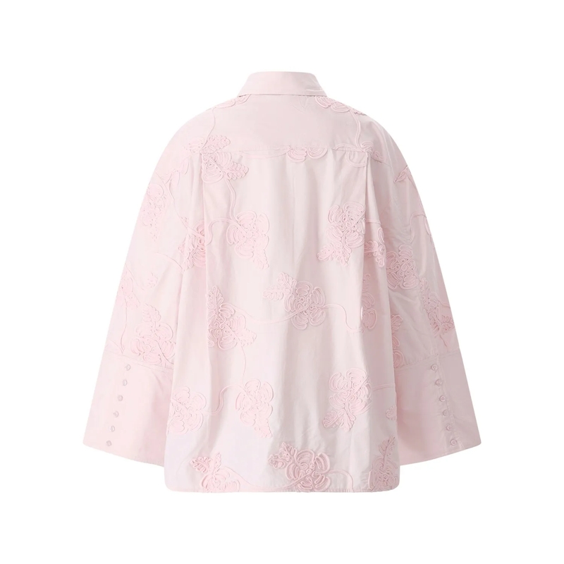 Rotate Chemisier Oversized Bluse mit Blumendetails pink(Image 2)