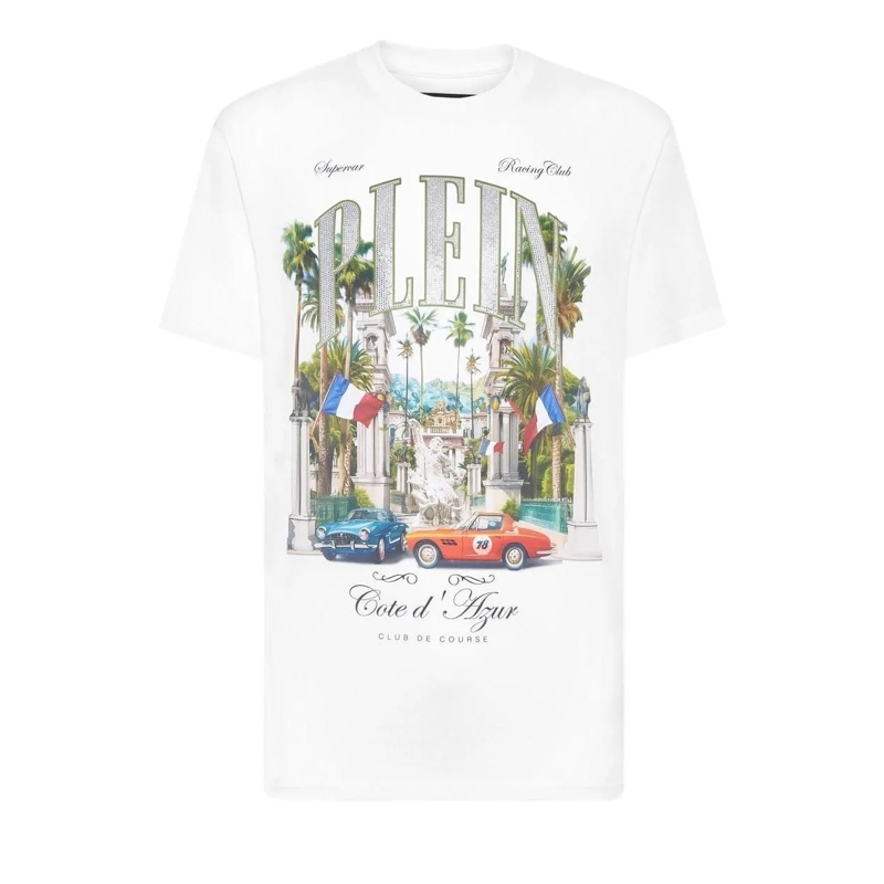 Philipp Plein T-Shirt T-Shirt Mit Schmucksteinen weiss