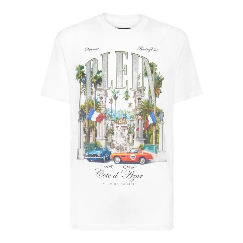 Philipp Plein T-Shirt T-Shirt Mit Schmucksteinen weiss