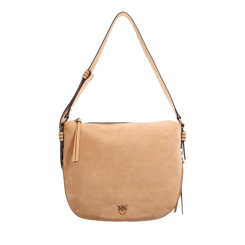 Pinko Hobo Bag Hobo Zip Around Classic Marrone - Leone-Antique Gold
