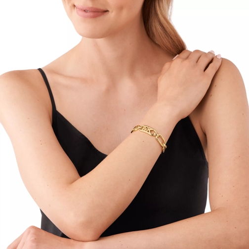 Michael Kors 14K Gold-Plated Frozen Empire Link Cuff Bracelet Gold Braccialetti
