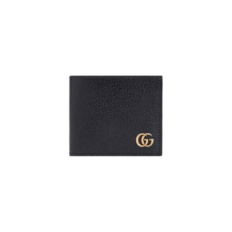 Gucci Portemonnaies - Black Leather Gg Marmont Wallet - Gr. unisize - in Schwarz - für Damen