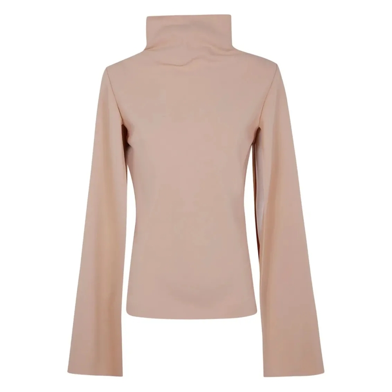 Alberta Ferretti Langärmeliges Oberteil Tailored Button-Down Shirt With Structured Collar Neutrals