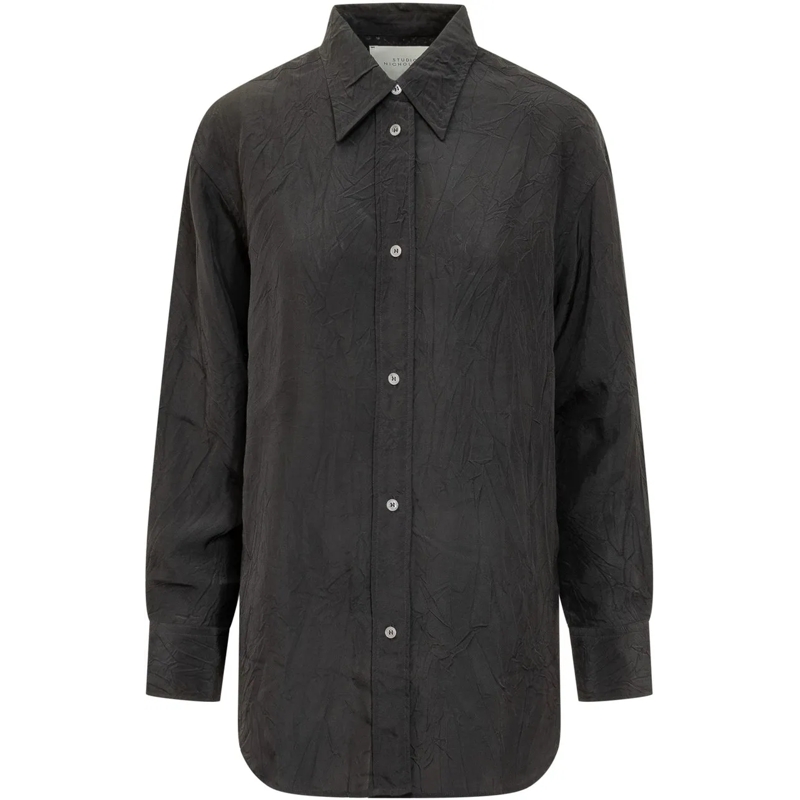 Studio Nicholson Bluse OVERSIZED SHIRT dunkelgrau