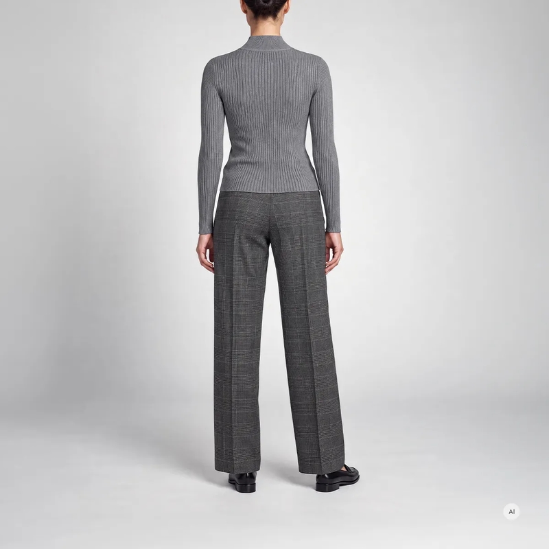 Marc Aurel Pullover Turtle-Pullover aus Sparkling Rippe grau(Image 4)