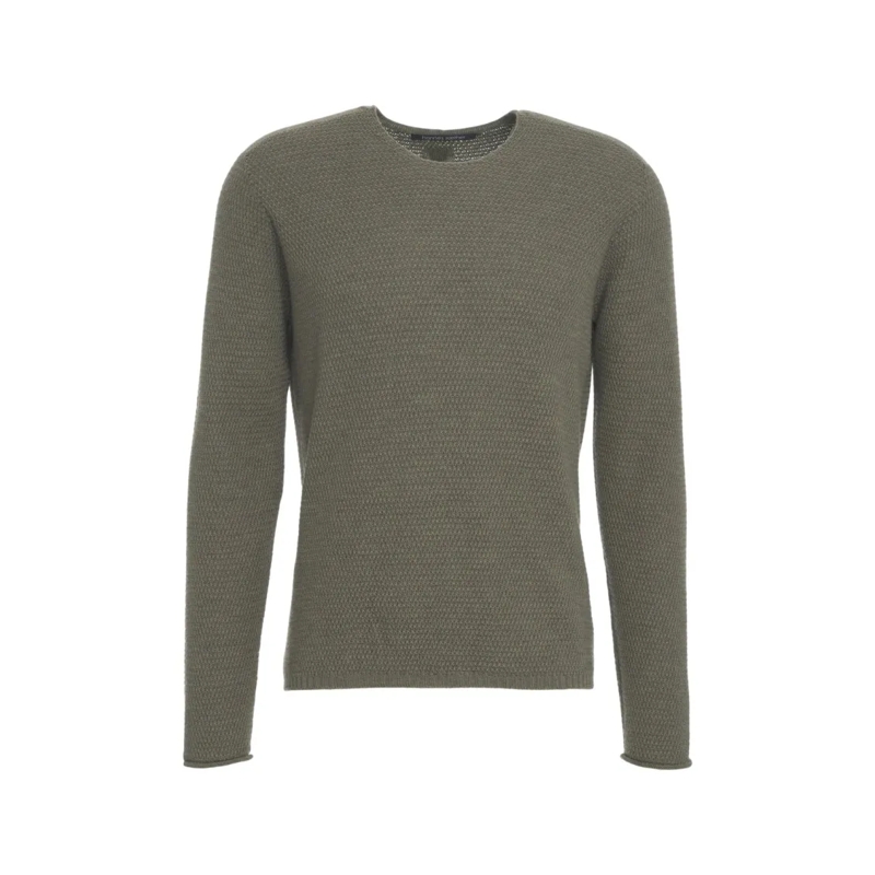 Hannes Roether Trui Structured Knit Virgin Wool Sweater Grey