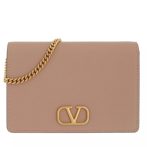 Valentino Garavani V-Logo Signature Crossbody Bag Leather Rose Quartz Mini Tas