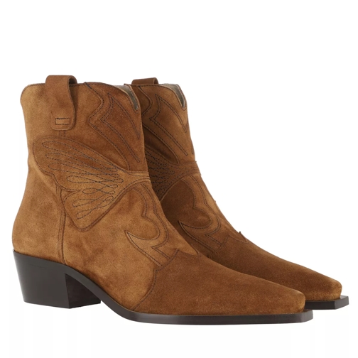 Toral Block Heel Suede Ankle Boots Cognac Ankle Boot