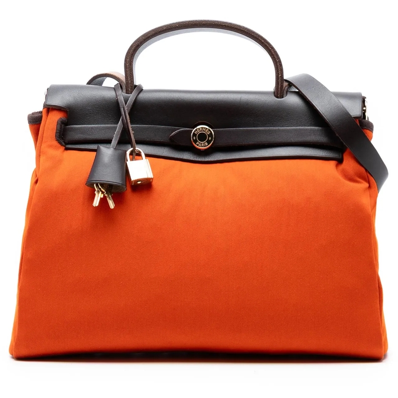Hermès Sac à bandoulière Toile Herbag Zip 31 orange