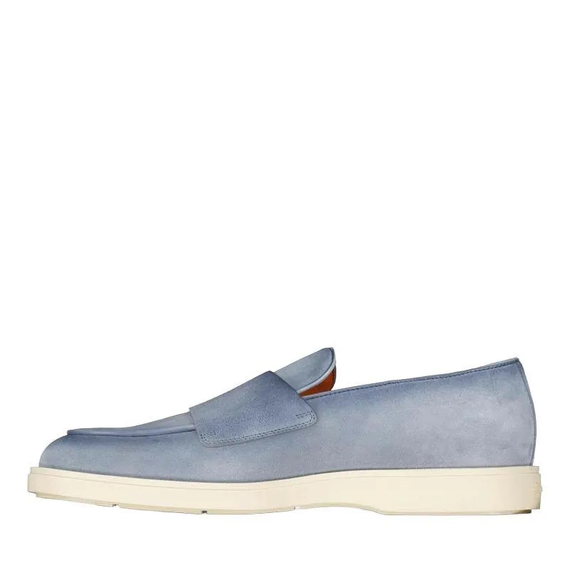 Santoni Monkstraps Doppel-Monkstraps aus Veloursleder Hellblau(Image 5)