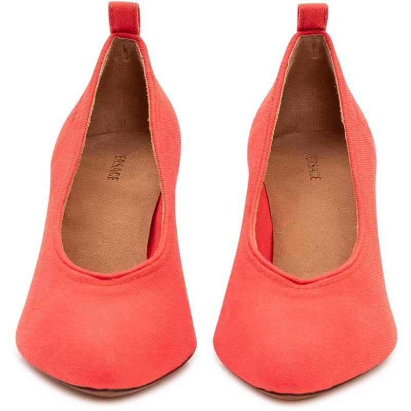 Versace Pumps Decollete con Punta Affusolata e Tacco Medio rot(Image 2)