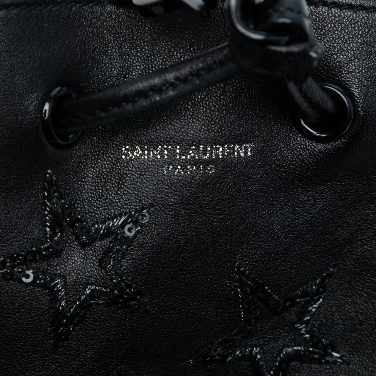 Thumbnail - Saint Laurent Hobo Bags - Mini Leather Embroidered Star Tassel Bucket Bag - Gr. unisize - in Schwarz - für Damen