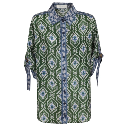 Zimmermann Chemises Green/Blue Wylie Relaxed Shirt Green