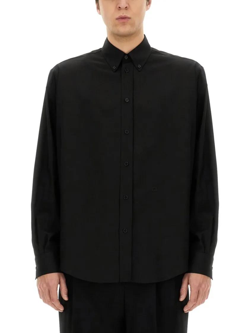 Thumbnail - Fendi - Tailored Black Wool Shirt - Größe 40 - schwarz