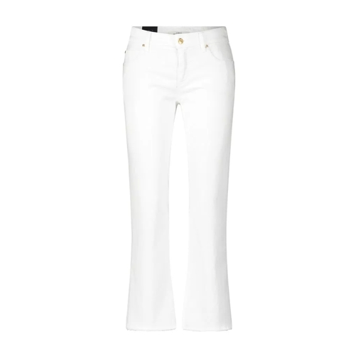 Cambio Weiße Jeans mit weitem Bein und offenem Saum 48104 Weiß 