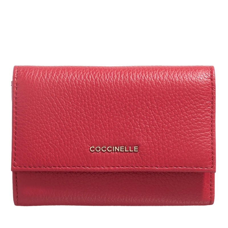 Coccinelle Tri-Fold-Portemonnaie Metallic Soft Ruby