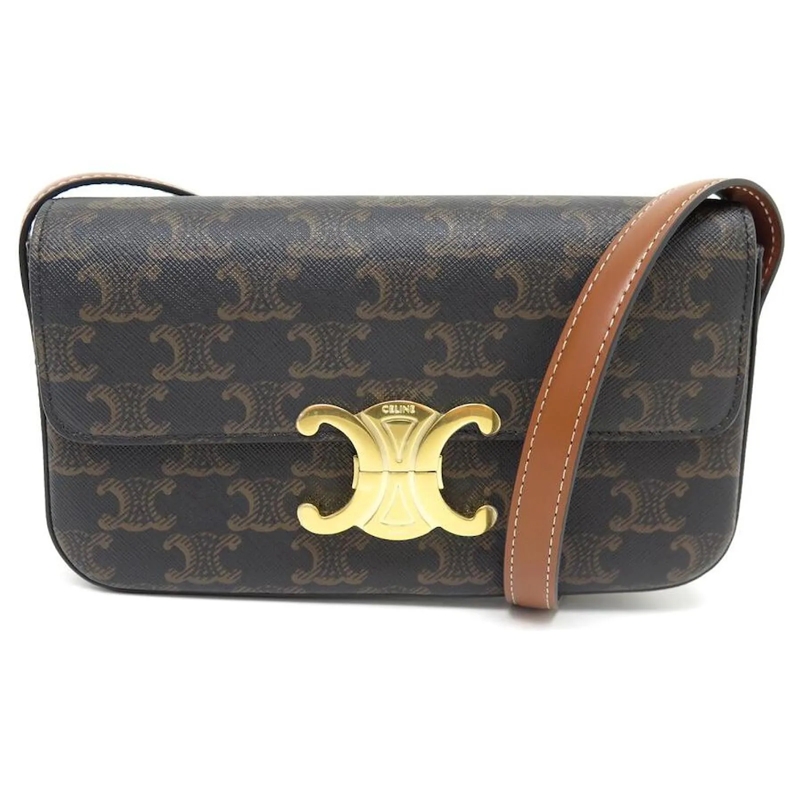 Celine Crossbody Bag NEUE CELINE CLAUDE TRIUMPHE CANVAS HANDTASCHE 1941 braun