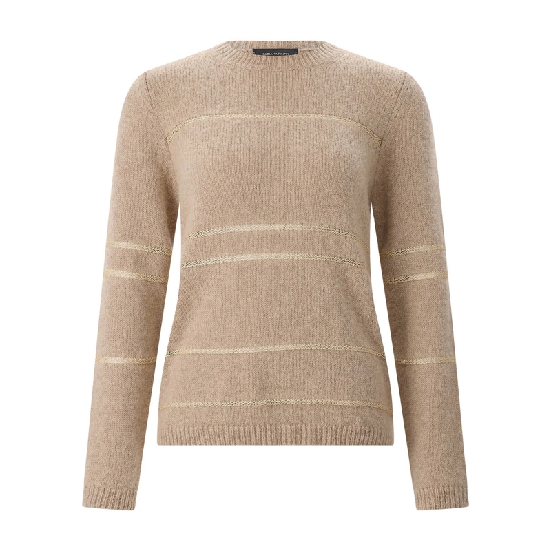 Fabiana Filippi Pullover Pullover aus Woll-Mix beige