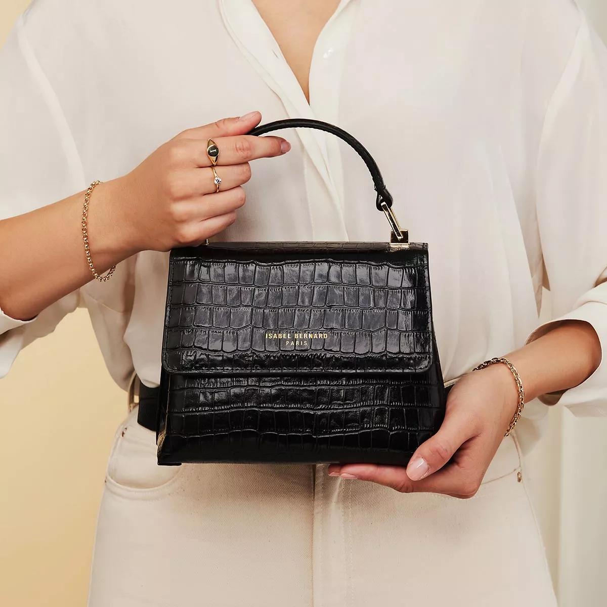 Thumbnail - Isabel Bernard Satchels - Femme Forte Heline Croco Black Calfskin Leather Ha - Gr. unisize - in Schwarz - für Damen
