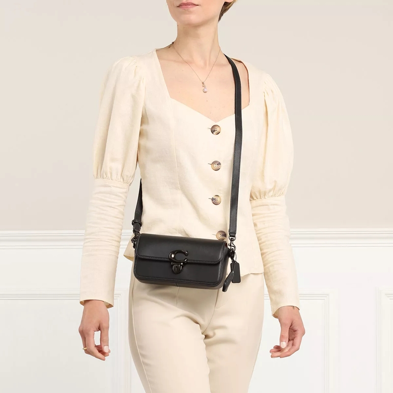 Coach Satchel Glovetanned Leather Studio Shoulder Bag Black(Image 3)