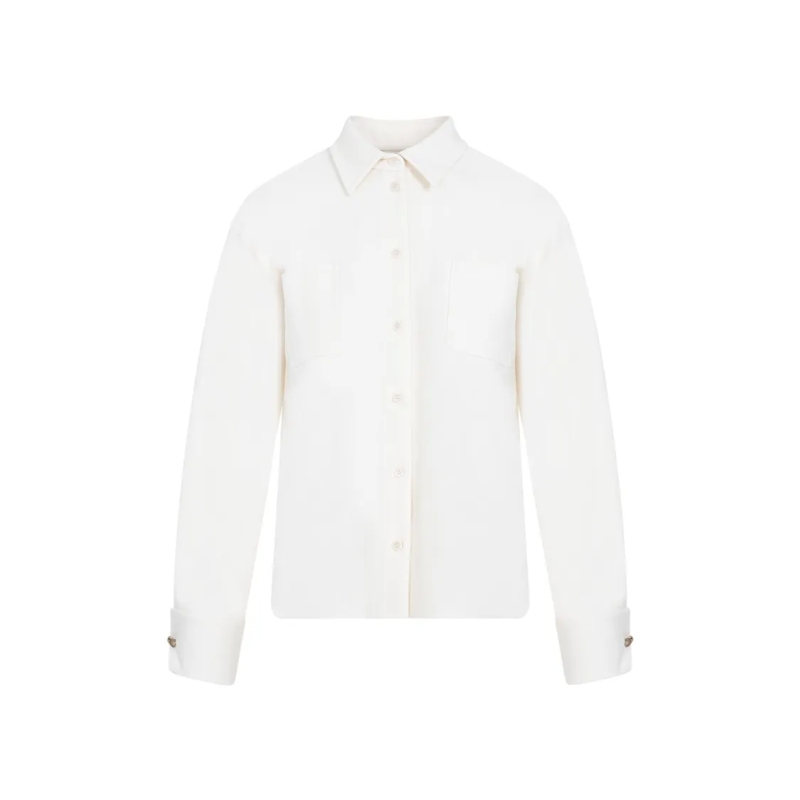 Max Mara Overhemd Tirolo White Virgin Wool Shirt Jacket White