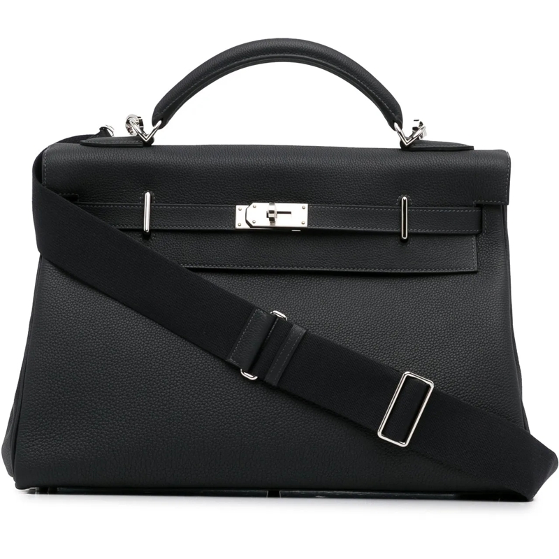 Hermès Sac à bandoulière Togo Maxi Kelly 42 schwarz
