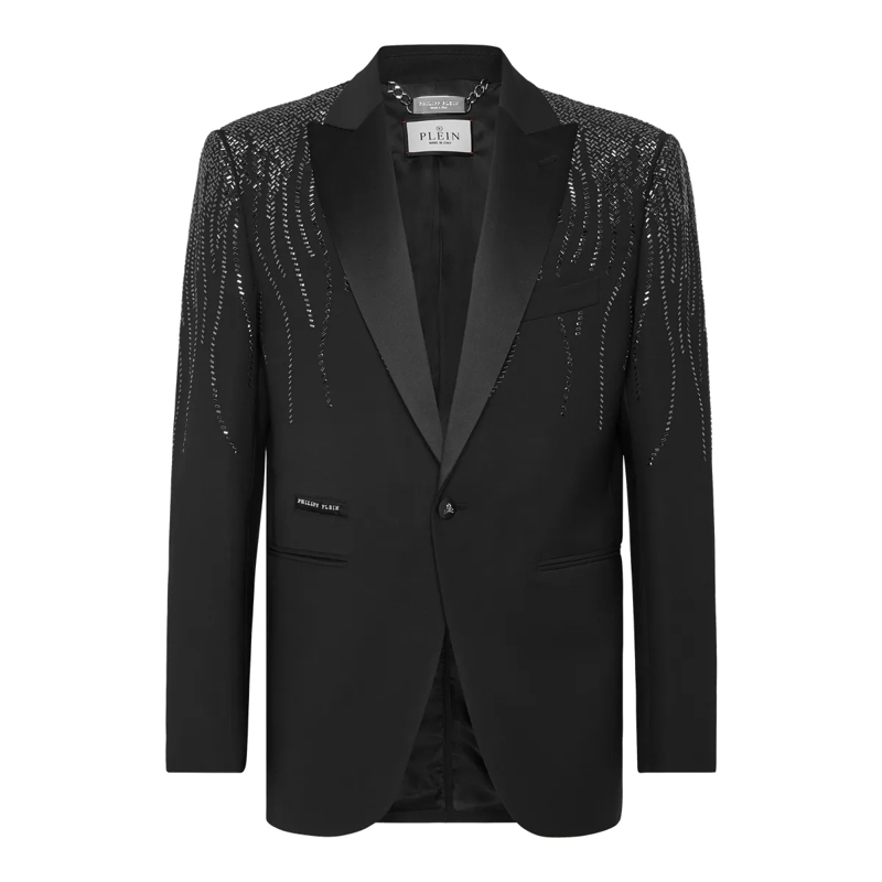 Philipp Plein Blazer Einknopf-Blazer Slim Fit schwarz