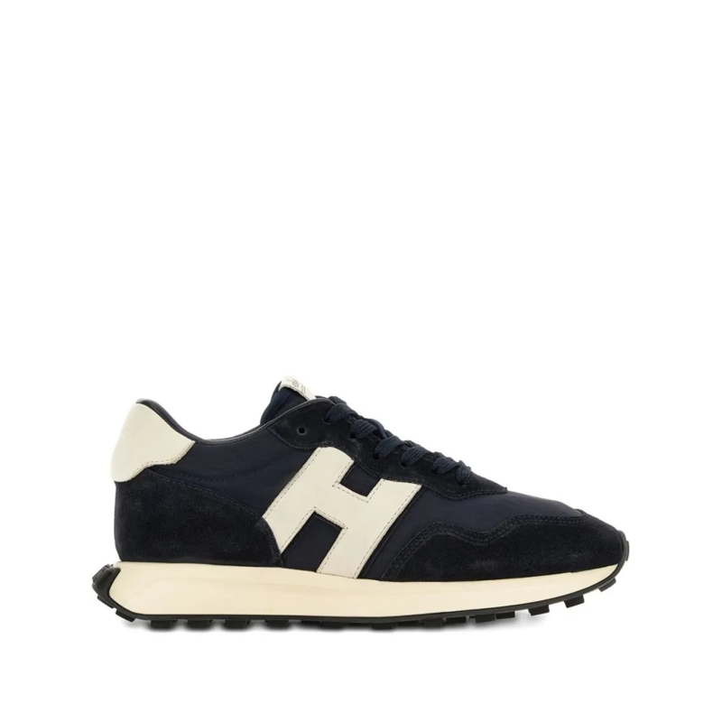 Hogan Lage-top sneaker Low-Top Leather Sneakers With Contrasting Logo Black