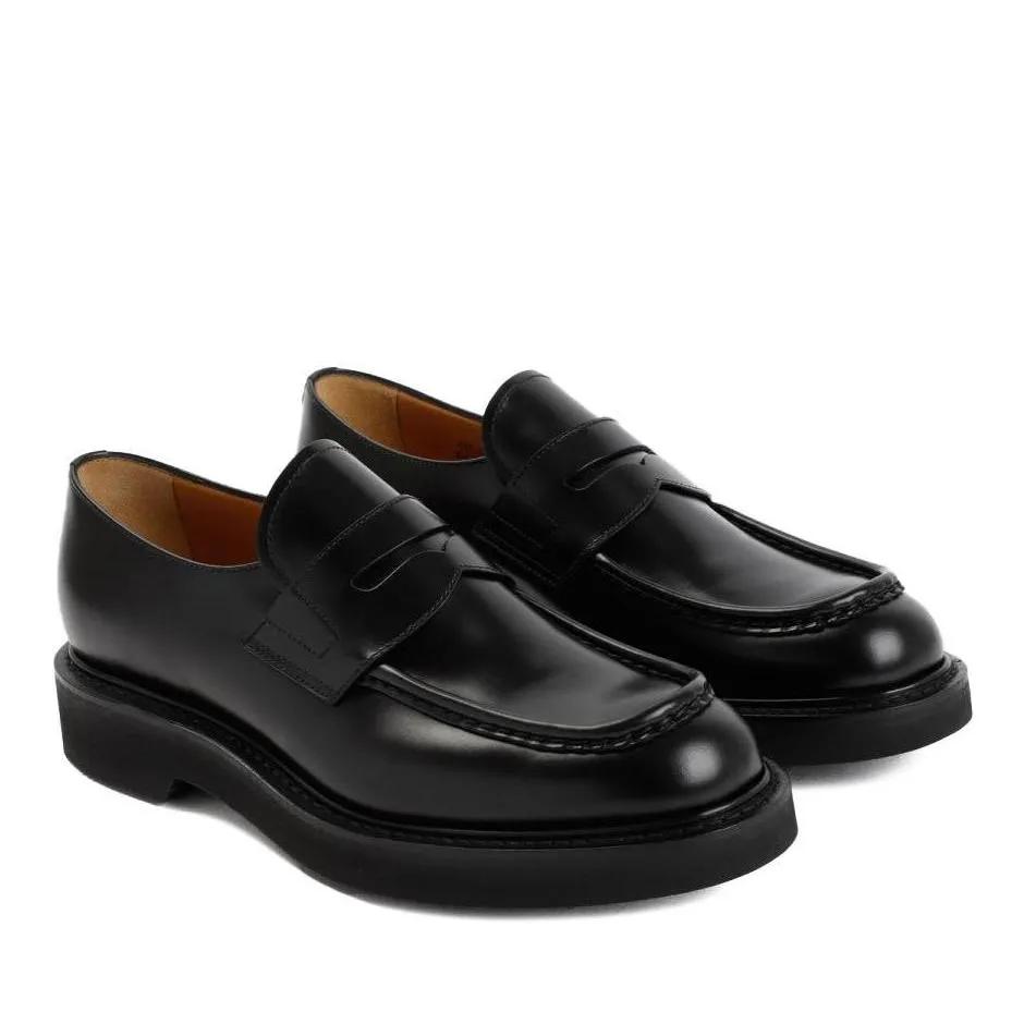 Church%27s Loafers & Ballerinas - Black Calf Leather Lynton Loafers - Gr. 10 - in Schwarz - für Damen