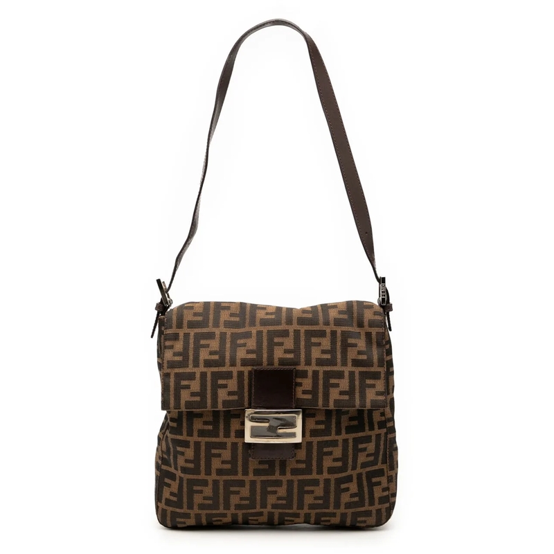 Fendi Schultertasche Zucca Canvas Shoulder Bag braun
