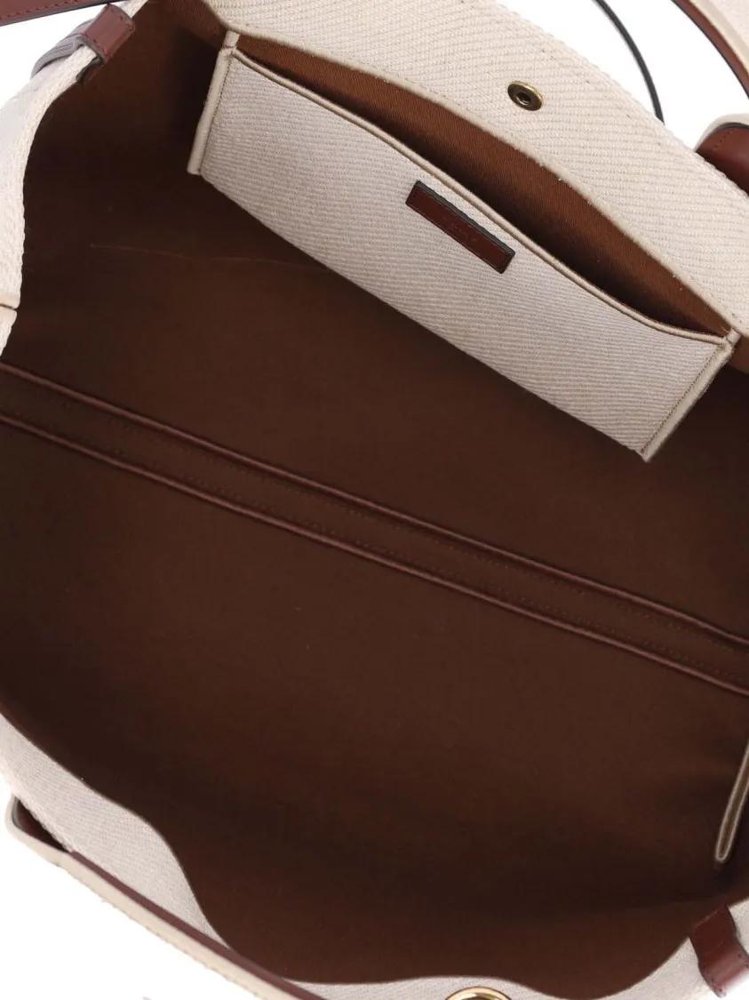 Chloé Crossbody bags Structured Tote Bag With Leather Accents in beige