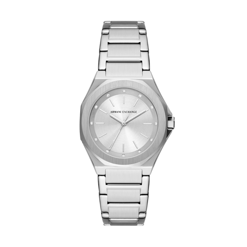 Armani Exchange Three-Hand Stainless Steel Watch Silver Quartz Horloge