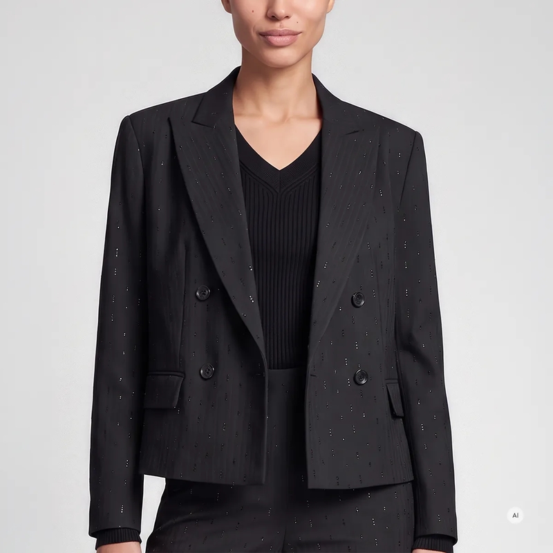 Marc Aurel Blazer Doppelreiherblazer mit Strass schwarz(Image 3)