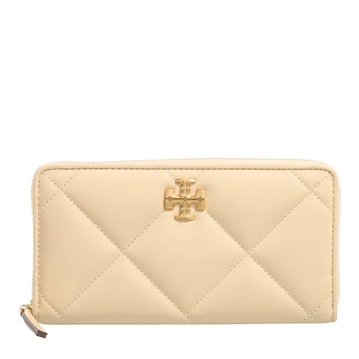 Tory Burch Portemonnaie mit Zip-Around-Reißverschluss Kira Diamond Quilt Zip Continental Wallet Vanilla Soft Serve