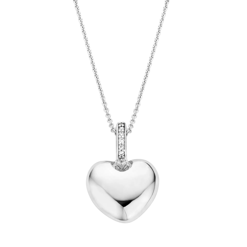 Ti Sento Mittellange Halskette 925er Sterlingsilber The Big Heart silber