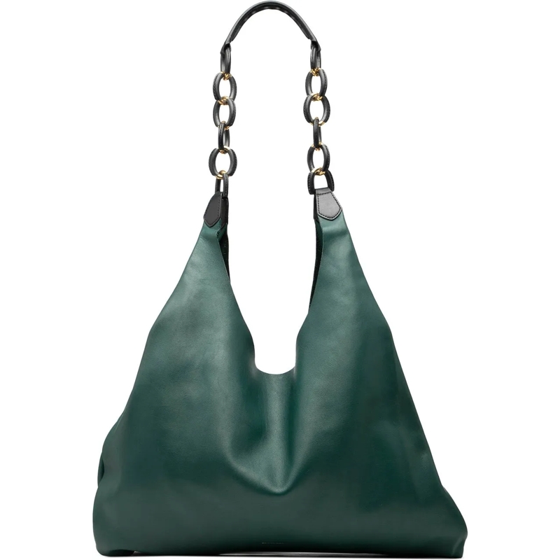 Burberry Schultertasche Soft Leather Wrapped Chain Shopper Hobo grün