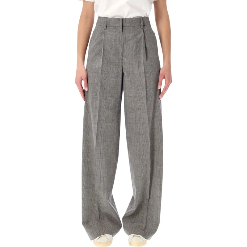 Golden Goose  Grey Prince-Of-Wales Oversize Trousers Grey