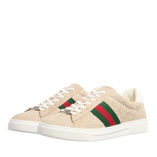 Gucci Women Ace Sneaker With Web Beige Low-Top Sneaker