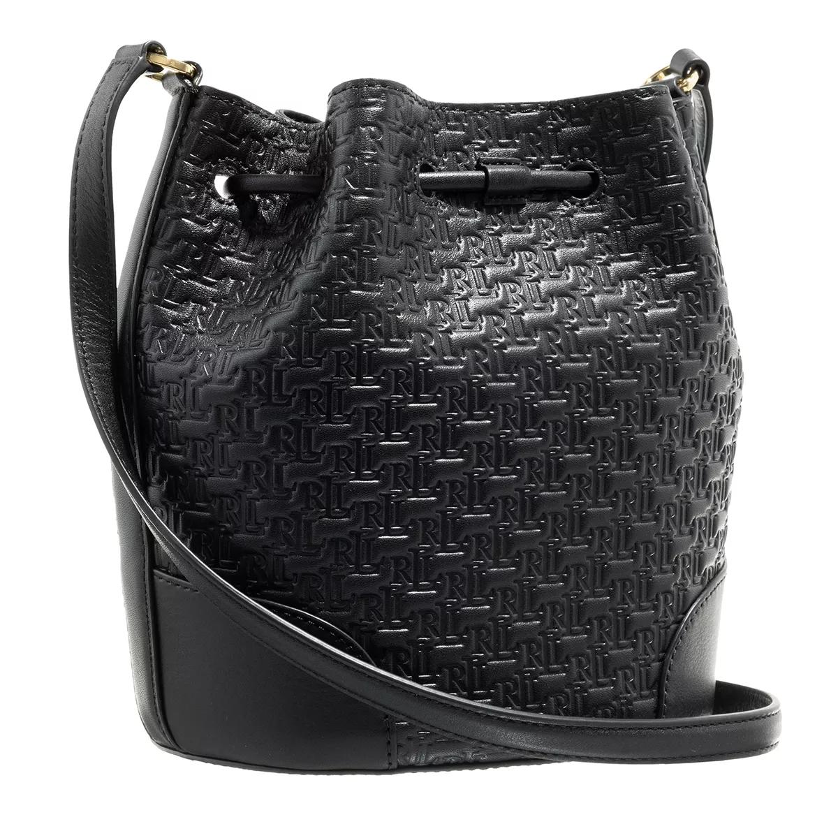 Saint Laurent All-Over Monogram Bucket Bag in Black Leather/Suede