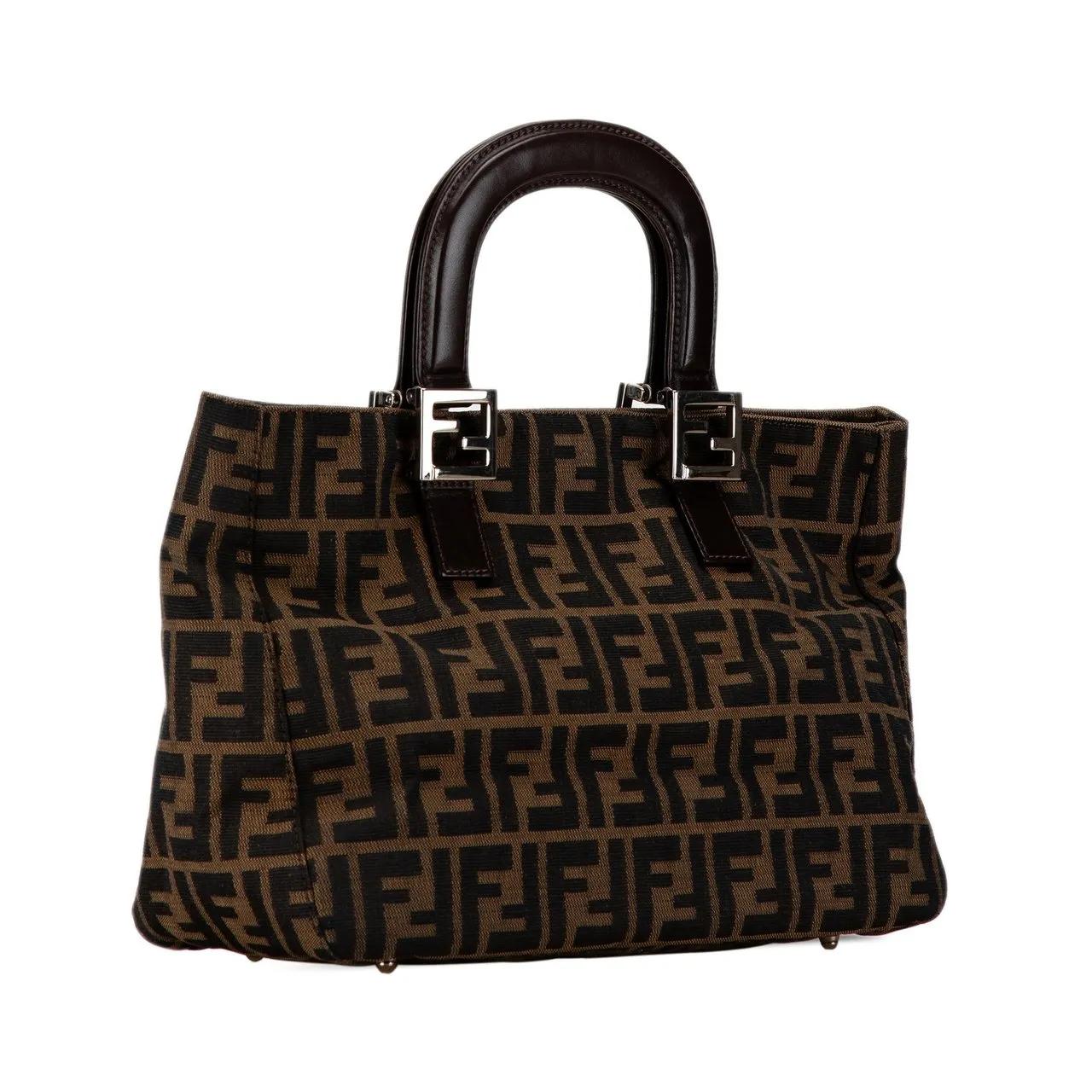 Fendi Crossbody bags 2000-2010 Small Zucca Canvas Twins Tote in bruin
