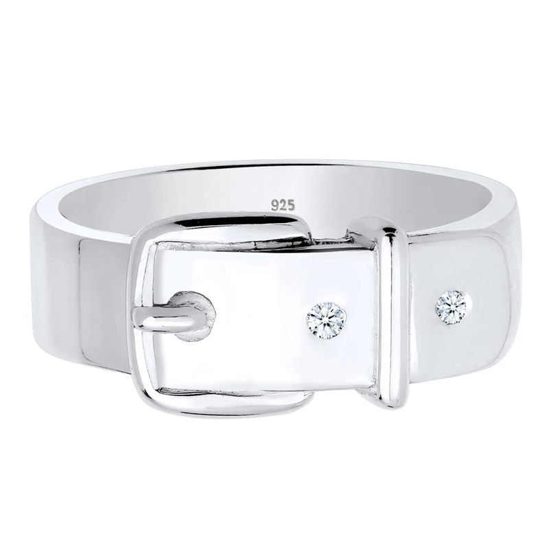 Elli Diamantring Ring Gürtel Symbol Diamant 0.03 ct. 925 Sterling S weiss(Image 2)