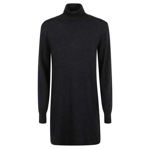 P.A.R.O.S.H. Mini-Kleider Charcoal Grey Wool Blend Roll Neck Dress With Méla Grey