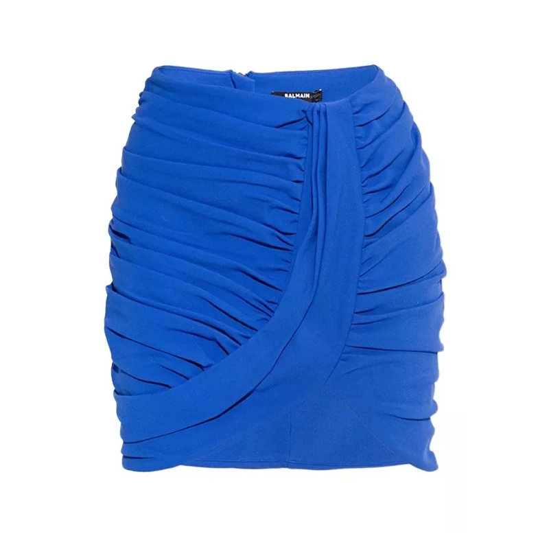Balmain Minirock Mini Draped Skirt Blue