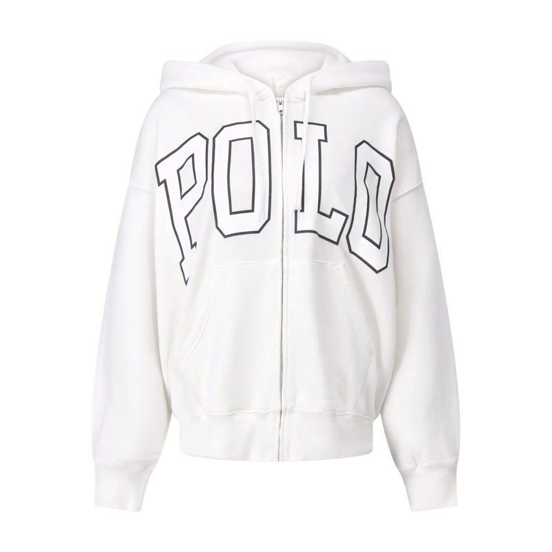 Polo Ralph Lauren Daunenjacke Sweatjacke mit Logo Weiß