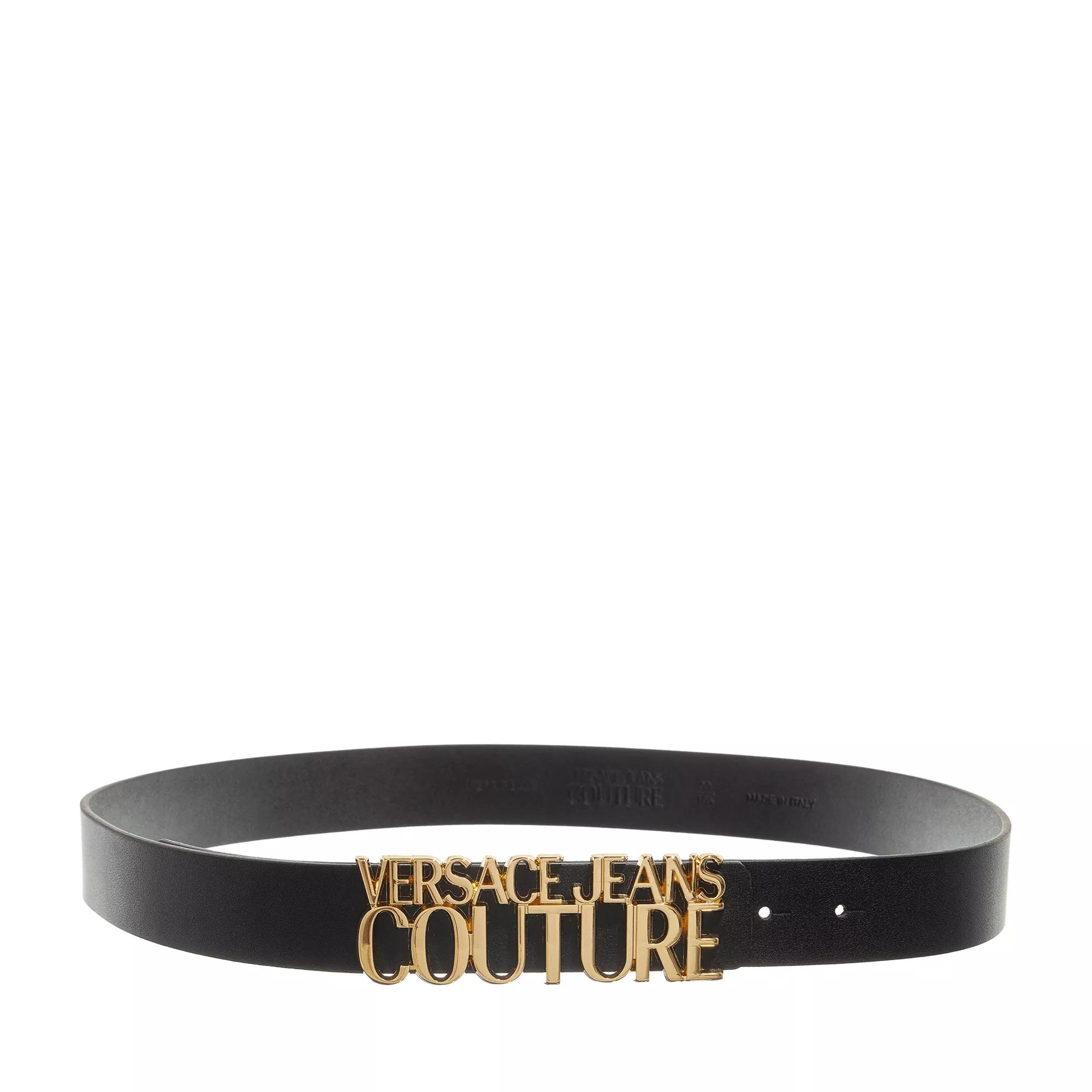 Versace Jeans Couture Black Circular V Logo Belt - Belts from  Brother2Brother UK