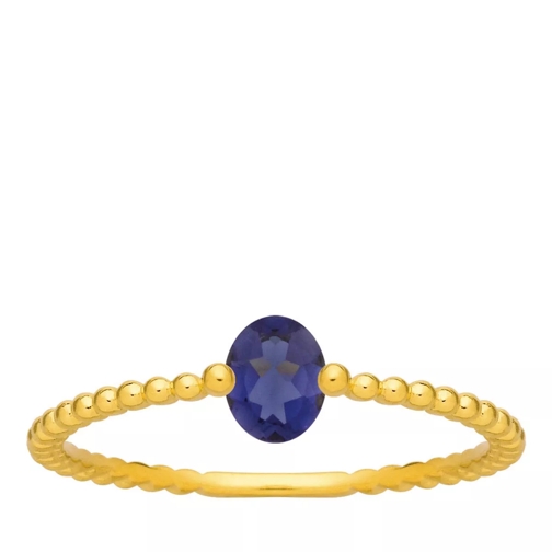 Indygo Corfou Ring Blue Sapphire Yellow Gold Bague solitaire