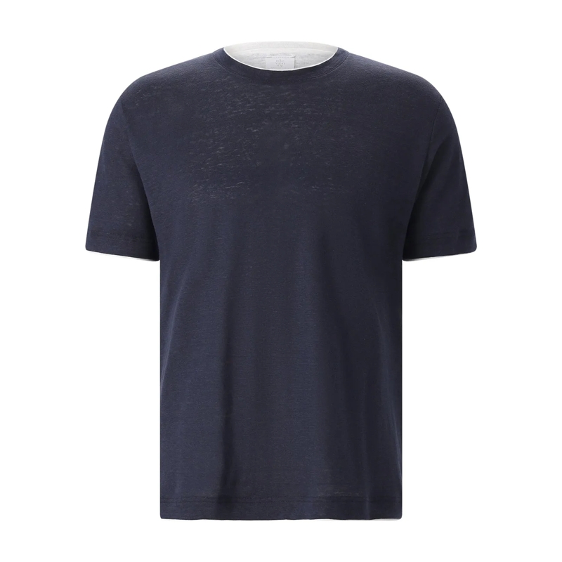 Eleventy T-Shirt T-Shirt aus Leinen blau(Image 5)