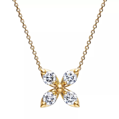 Little Luxuries by VILMAS Young Finest Collection Chain With Diamond Pendant Yellow Gold Mittellange Halskette