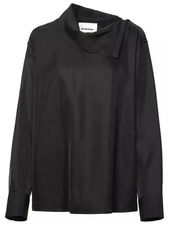 Jil Sander - Black Viscose Shirt - Größe 36 - black